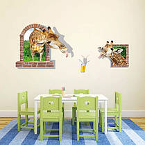 Наклейка на стіну, наклейки на шафу, вітрину, в дитячу "сімейство жирафів" 56см*130см(лист 60*90см), фото 2