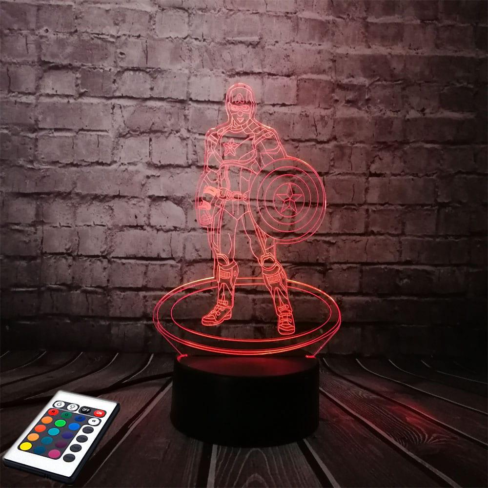 3D світильник з пультом і акумулятором 3D Lamp Залізна людина (LP-2920)