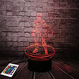 3D світильник з пультом і акумулятором 3D Lamp Капітан Америка (LP-2840), фото 9