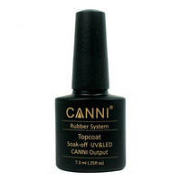 Топ Canni Rubber Top Coat - финишное покрытие для гель-лака каучуковое, 7,3 мл