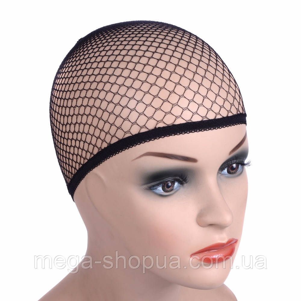 Сітка шапочка для волосся на ніч "Black Mesh VF2". Шапочка для сну під перуку, фото 1