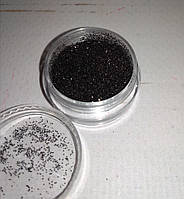 Глиттерный песок (блесточки) для ногтей, цвет-черный