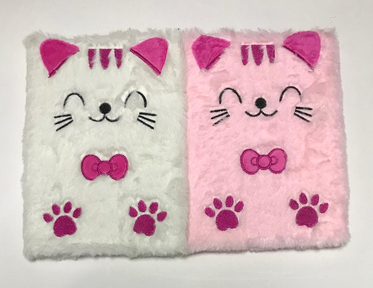 Блокнот А5 хутряний №4035 "Кішка" клітинка, 80л, мікс, фото 1