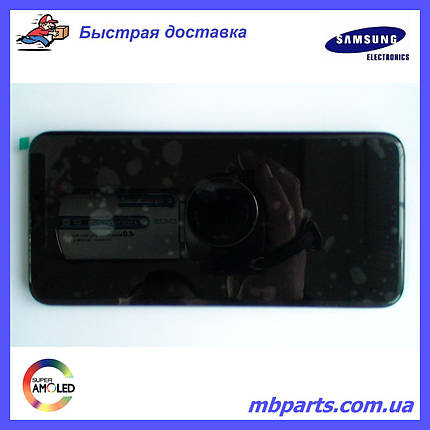 Дисплей з сенсором Samsung А202 Galaxy А20е Black, GH82-20229A, оригінал з рамкою!, фото 2