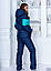 Костюм зимовий із капюшоном Бірюзовий + Темно-синій, фото 3