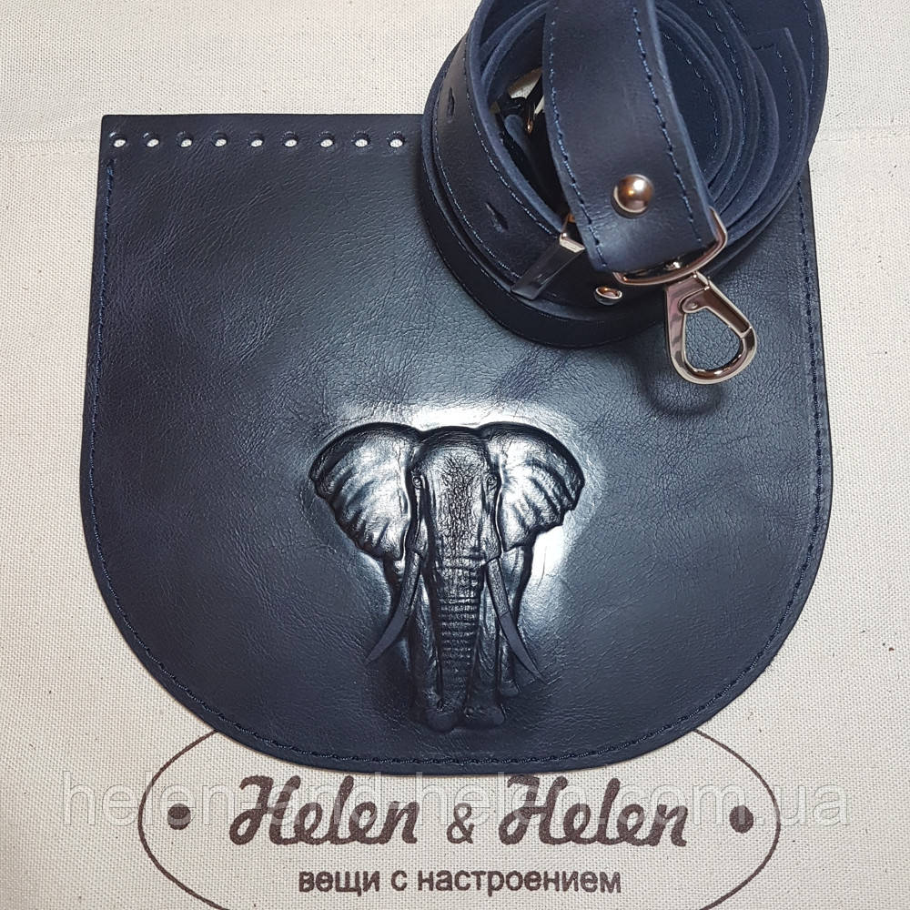 Клапан для сумки "Слон". Колір "Темно-синій", фото 1