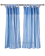 Комплект штор для кухні LiMaSo GP01 Блакитні смужки 140х170 см (2 шт)