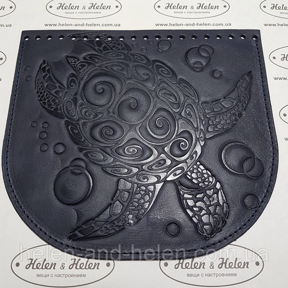 Клапан для сумки "Черепаха". Колір "Темно-синій"., фото 1