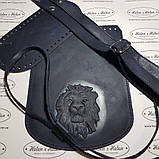 Клапан для рюкзака "Лев". Колір "Темно-синій"., фото 3