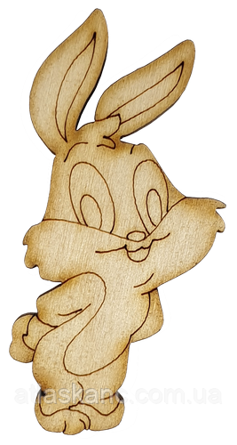 Фігурка фанерна — Зайчик лапки ззаду 6 см AS-4651, В-0187, фото 1