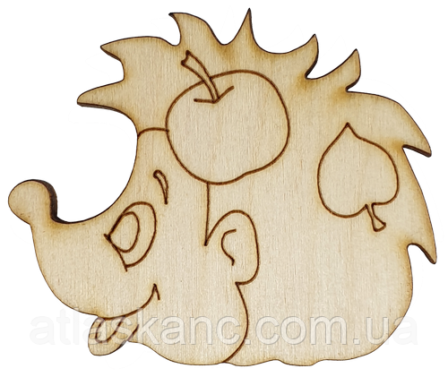 Фігурка фанерна — Їжачок із яблуком 6.5 см AS-4638, В-0188, фото 1