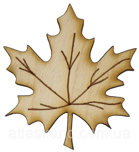 Фігурка фанерна — Аркуш кленовий 7 см AS-4672, В-0112, фото 1