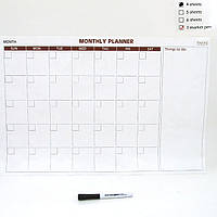 Електростатична плівка Beifa "Monthly Planner", 4 лист./кор., 60*40см + маркер