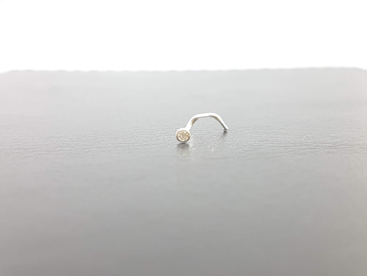 Срібна сережка-пірсинг в ніс.  1024.1С