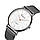 Жіночий наручний годинник Geneva Classic steel watch чорний з білим циферблатом, кварцовий годинник Женева, фото 4