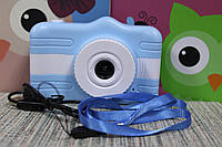 Фотоаппарат детский Kids camera голубой с белым режим видео съемки 3.5 диагональ экрана