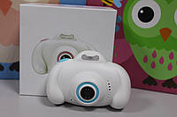 Цифровой детский фотоаппарат Kids camera белый c голубым с селфи камерой