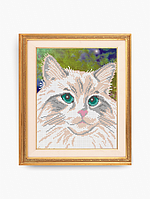 Схема для вишивки бісером Білий кіт