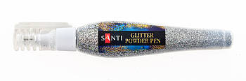 Ручка Santi з розсипним глітером срібло 10г. код: 411739