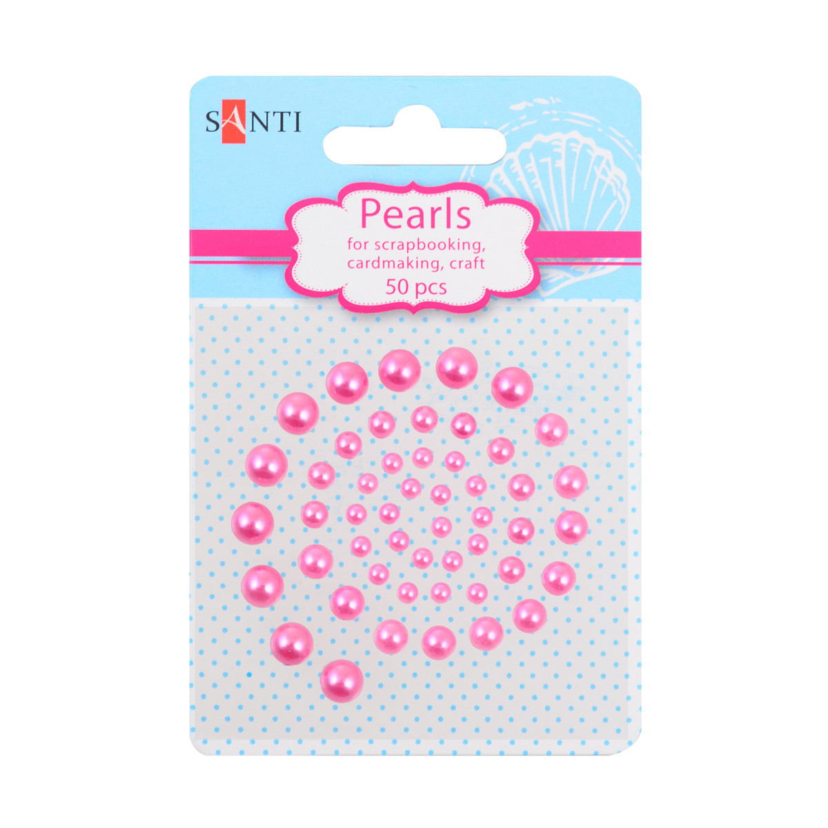 Набір перлин SANTI самоклеючих рожева перлина 50 шт (740186), фото 1