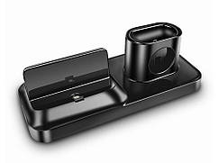 Док станція 3 в 1 для iPhone смарт-годинник смартфон і навушники  Чорний