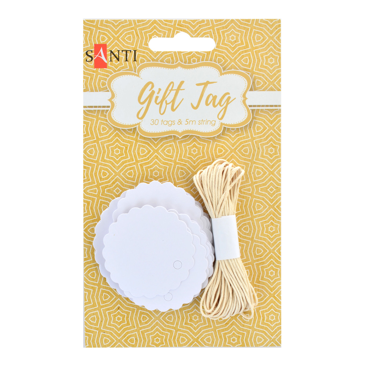 Набір тегів ажурних Коло 30 шт. білий код: 742279, фото 1