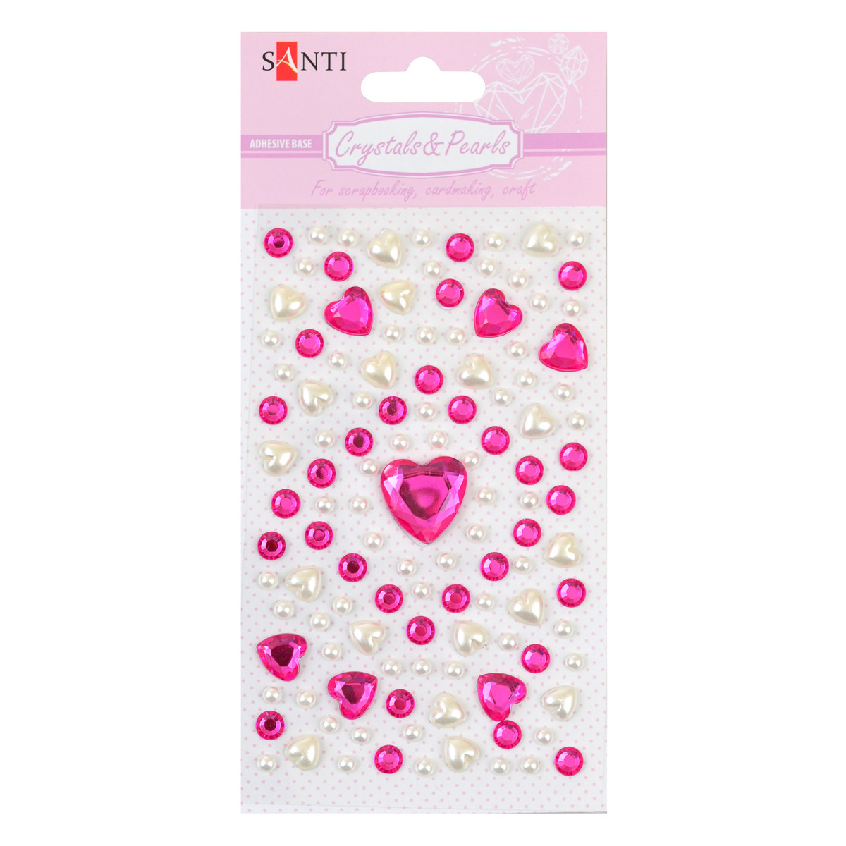 Набір кристалів і перлин Santi самоклеюча Rromantic collection 12 х 7 див. код: 742515