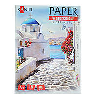 Набор аквар. бумаги Santi Travelling А4 Paper Watercolor Collection 18 л. 200г/м2 742619