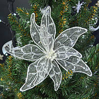 Квітка пуансеттии Yes Fun напівпрозорий білий 18 * 18см (750336), фото 2