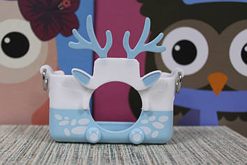 Чохол силіконовий на дитячий фотоапарат голубий олень