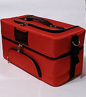 Сумка кейс валіза б'юті для майстрів текстиль червона