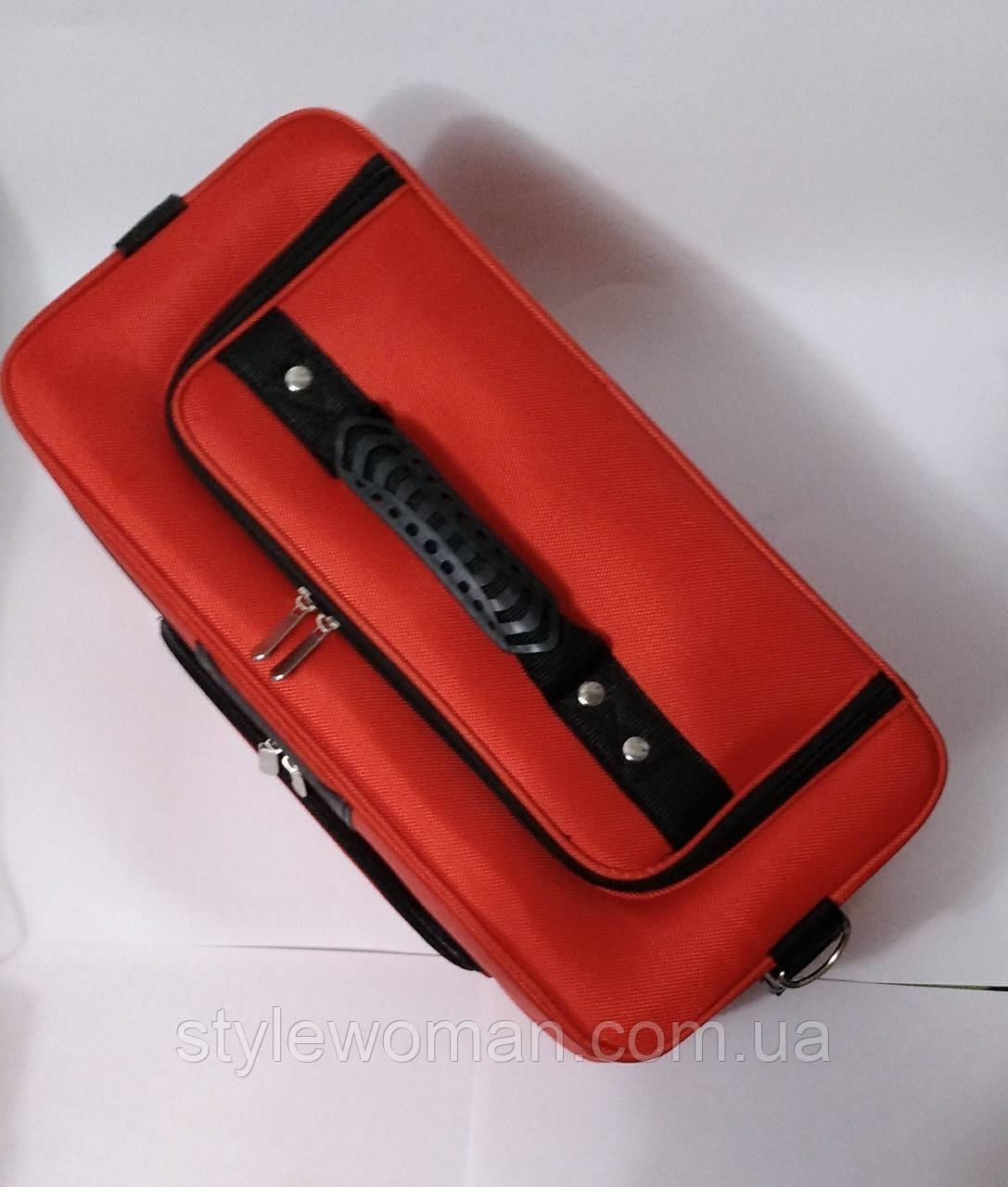 Сумка кейс чемодан бьюти для мастеров текстиль красная - фото 5 - id-p270431929