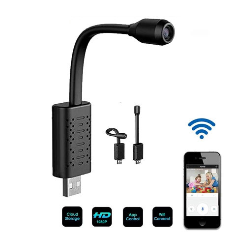 Міні WiFi камера USB з гнучким об'єктивом Jianshu U21WiFi, 2 Мп, P2P, хмара, до 128 Гб, FullHD 1080P
