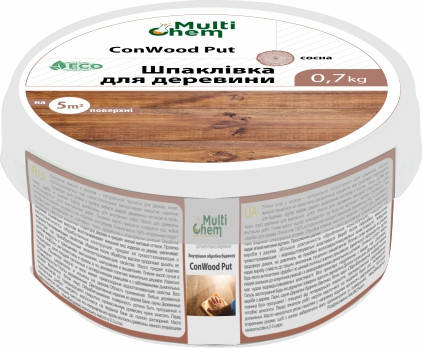 Шпаклівка антисептична для деревини Біла ConWood Put, 1 л, фото 1