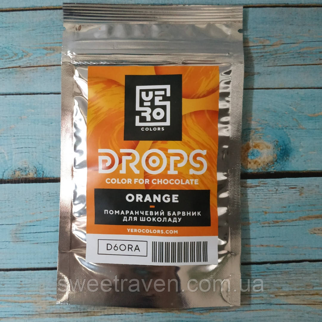 Харчовий барвник YeroColors Жовтогарячий/Orange для шоколаду 6 г