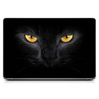 Наклейка на ноут 15.6"-13.3" 380x250 мм Black cat eyes Матовая, наклейка на ноутбук Dell, Acer, Asus, HP