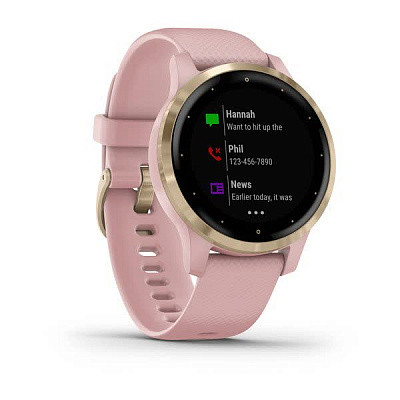 Смарт-годинник Vivoactive 4S Light Gold Stainless Steel Bezel with Dust Rose Band золотий з рожевим ремінцем