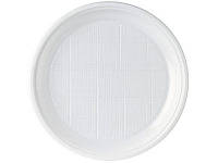 Тарелка пластиковая безсекционная белая D=210 мм плотная (50 шт.)