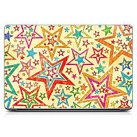Наклейка на ноутбук виниловая 15.6"-13.3" 380x250 мм Colours stars Матовая, креативные подарки для подруг