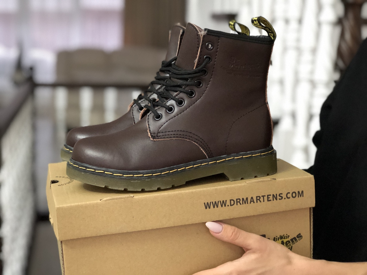 Жіночі черевики Dr. Martens 1460 (туральна шкіра, хутро)