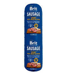 Колбаса Brit Premium Dog Sausage для активных собак, говядина и рыба, 800 г