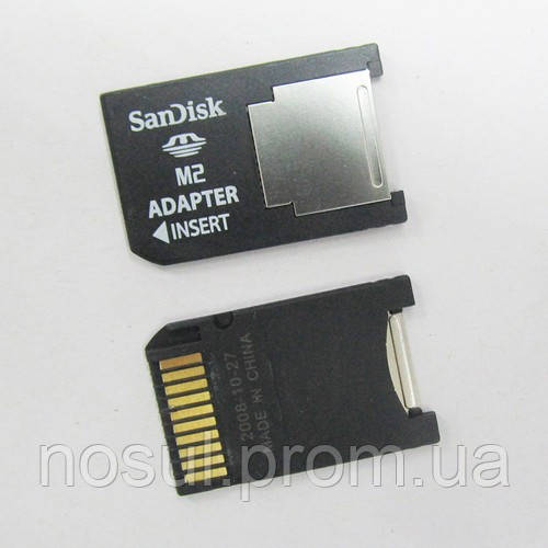 Переходник PSP Sony M2 - Memory Stick MS Pro Duo адаптер под карты М2 SANDISK для плееров Sony Walkman, фотоап - фото 2 - id-p11691545