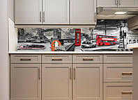 Кухонный фартук Тауэрский мост фотопечать пленка для стен символы Англии Лондон автобус 600*2500 мм