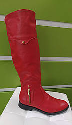STTOPA демі зима. Висота 48 см. Розміри 42-45. Чоботи великих розмірів шкіряні. 266-4245 Червоні