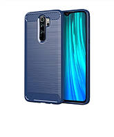 Чохол Carbon для Xiaomi Redmi Note 8 Pro Бампер Темно-синій