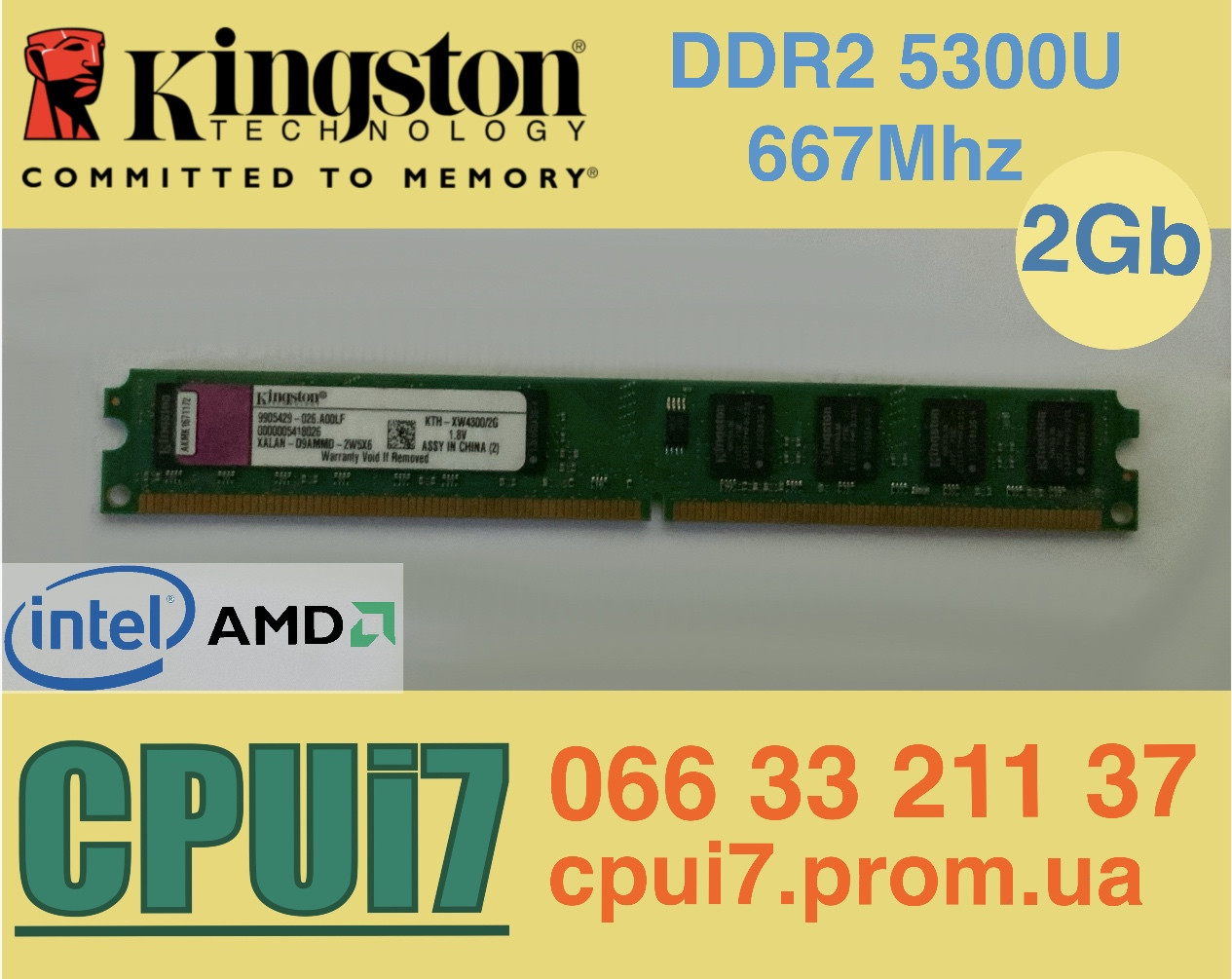 2GB DDR2 667 Kingston HP KTH-XW4300 / 2G RAM Оперативна пам'ять 2 гб 5300U, фото 1
