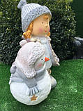 Фігурка дівчинка із сніговичком (висота 38 см.), фото 2