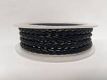 Шкірзам плетений чорний, діаметр 5 мм