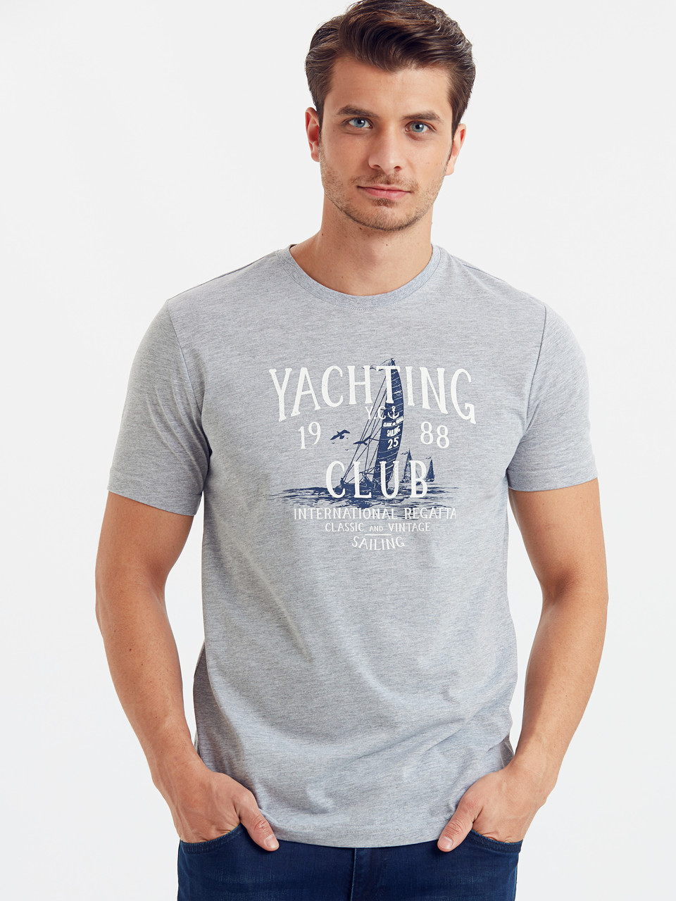 Сіра чоловіча футболка LC Waikiki/ЛС Вайки Yachting Club