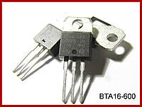 BTA16, симістор, 16 А, 600V.